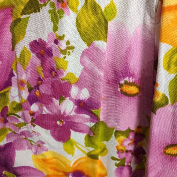 Hawaiian Pink Floral V Neck Puff Sleeve Empire Waist Maxi Dress XS (see meas) - Picture 2 of 11